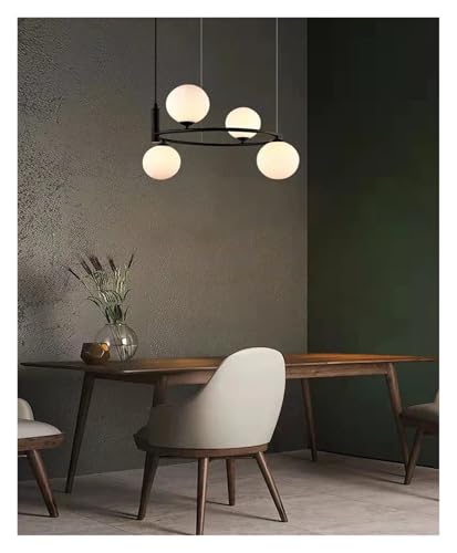 Lustre à bulles de verre moderne et grand anneau suspendu lumineux pour salon