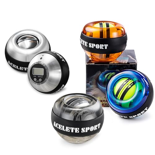 Image of Auto-Start 2.0 Power Ball Wrist Trainer Ball Forearm Exerciser Wrist Strengthener Workout Toy Spinner Gyro Ball with LED Lights