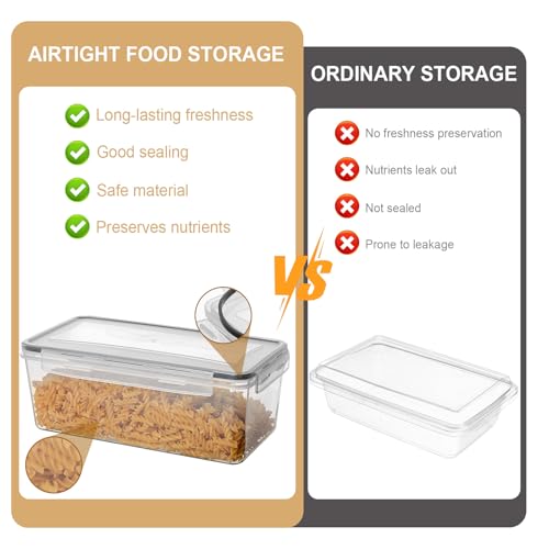 Cozary 3.2L Vorratsdosen mit Deckel Luftdicht 4er Set, BPA Frei Aufbewahrungsbox Küche,Spaghetti Aufbewahrung Pasta Vorratsbehälter für Nudeln Müsli Cornflakes mit Etiketten Messlöffel