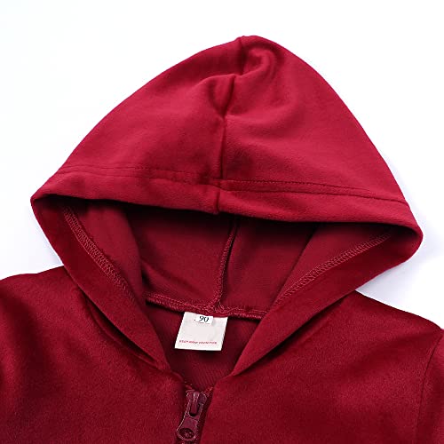 MYGBCPJS Boys Girls 2 Pcs Velvet Sweat Suit Outfits Toddler Kids Long Sleeve Pullover Hoodie + Elastic Waist Sweatpants Set2