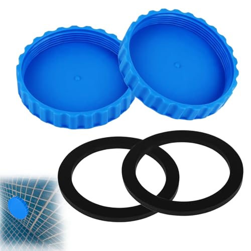 Lot de 2 Bouchons d'hiver pour Piscine – Résistants au Gel et Étanches – Compatibles avec Raccords Intex et Bestway – Embouts de Fermeture avec Joints...
