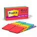 Post-it Super Sticky Notes, 2x Sticking Power, 3 in x 3 in, Marrakesh Collection, 12 Pads/Pack (654-12SSAN)