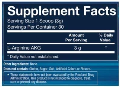 BODYTECH L-Arginine AKG 3000MG - Supports Exercise Endurance & Intensity, Muscle Growth & Recovery, Vasodilation, Nitric Oxide (3.17 Ounce Powder)