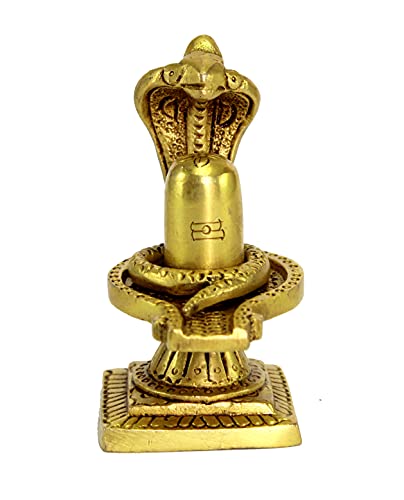 ESPLANADE Brass Shiv Ling Shiva Lingam with Sheshnaag Statue Idol Murti for home temple and Pooja - 4" inches - Image 3
