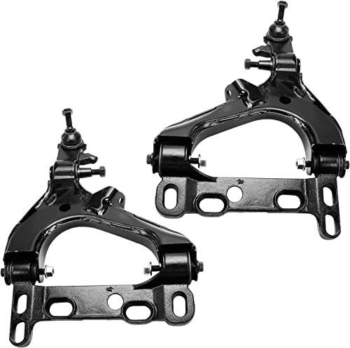 Image of Detroit Axle - 6pc Front End Suspension Kit for Chevy Trailblazer GMC Envoy 2 Lower Control Arms w /Ball Joints 4 Inner & Outer Tie Rod Ends Buick Rainier Isuzu Ascender Replacement [w / 16mm Thread]