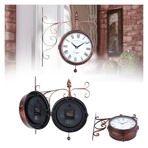 Horloge murale étanche for jardin double face lisible et silencieuse - 4