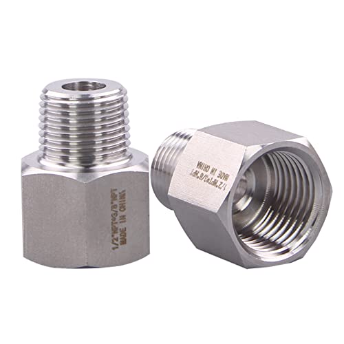 DERPIPE Forged Reducer Adapter Fitting - Stainless Steel 304 Reducing Pipe Connector, 1/2