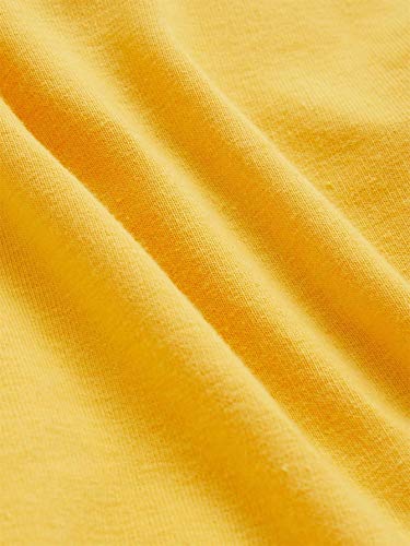 SweatyRocks Women's Striped Long Sleeve Crewneck Crop Top Sweatshirt Yellow XS