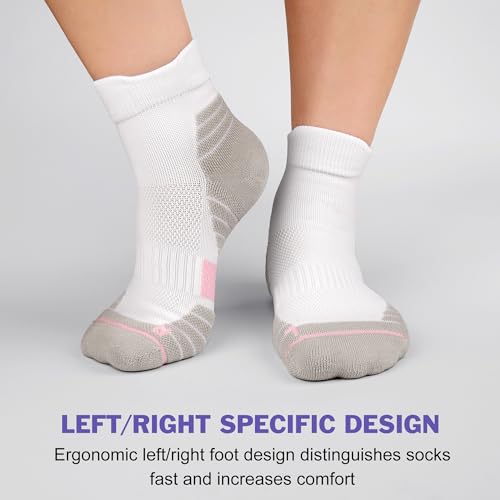 Gonii Ankle Socks Womens Hiking Running Cushioned Quarter Athletic Socks 3 Pairs2