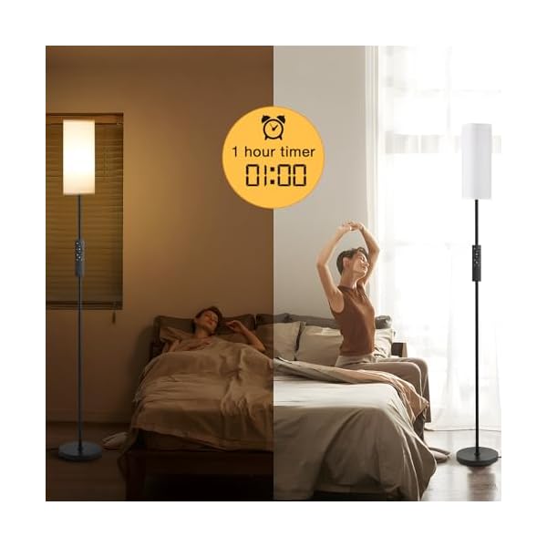Ambimall Floor Lamps for Living Room, 64" Modern Floor Lamp with Remote Control and Stepless Dimmable Colors Temperature & Brightness, Standing Lamps for Living Room Bedroom Office, 9W Bulb Included - Image 5