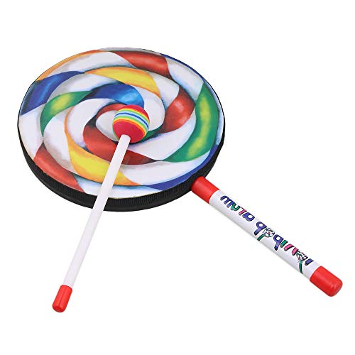 200mm Lollipop Shape Hand Drum Percussion Musical Instruments 5pcs