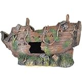 HAPPET Deko Aquarium Schiffsbruch 26 cm - Aquariumschmuck aus Resin, Sicheres Versteck für Fische...