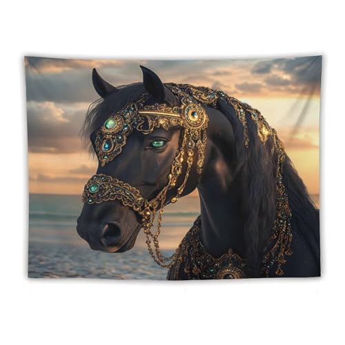 Tapiz de caballo árabe de lujo: una obra de arte vintage para llenar de vida su salón