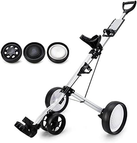 RUIGRA Golf Push Cart, Golf Push Pull Cart with Cup Holder, Lightweight Foldable Golf Carts for Golf Clubs, Golf Trolley Caddy with Foot Brake, Golf Accessories for Men Women Practice and Game