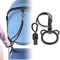 Kinderwagen-Sicherheitsleine für Kleinkinder – Kompatibel mit Kinderwagen, Bollerwagen, Buggy und mehr – Sicherheitsleine hält Kinder unterwegs in der Nähe (verstellbare Seillänge 45-86 cm, Schwarz)