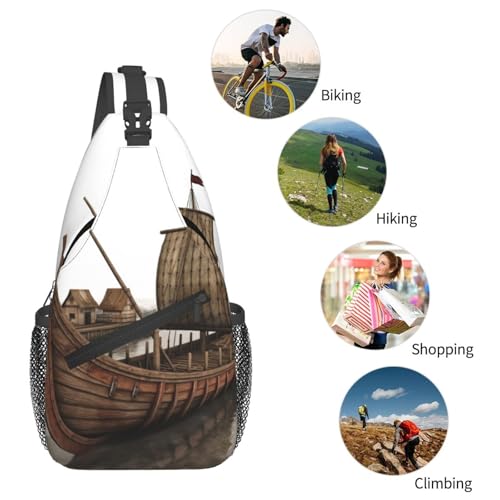 Bolso Sling para Hombre y Mujer Negro 15.3x3.5x7.5 in miniatura 5