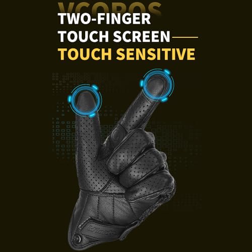 Gants de moto en cuir noir de qualité supérieure style rétro chic - 6