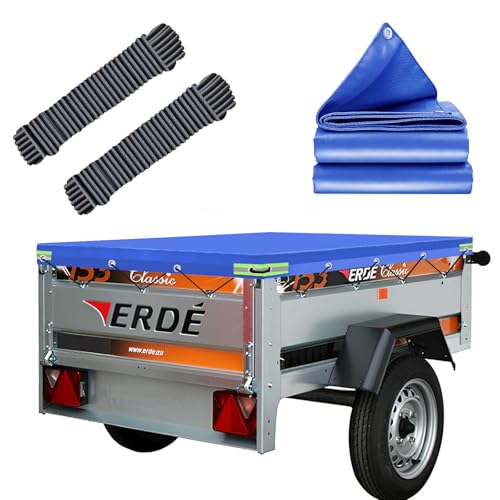 Lona Impermeable 150x105cm, Lona Remolque con Cuerda, Ideal para Norauto Regular 100/200, Erde Classic 153, Erde DAXARA 158, Trelgo NLC 1510, DDR HP 400, 401, 500 & 600 Remolque