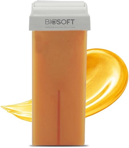 Biosoft Gold Roll-On Cream Wax Cartridge 100ml | Glyceryl Rosinate Skin Conditioning Formula with UV Protection | Painless...