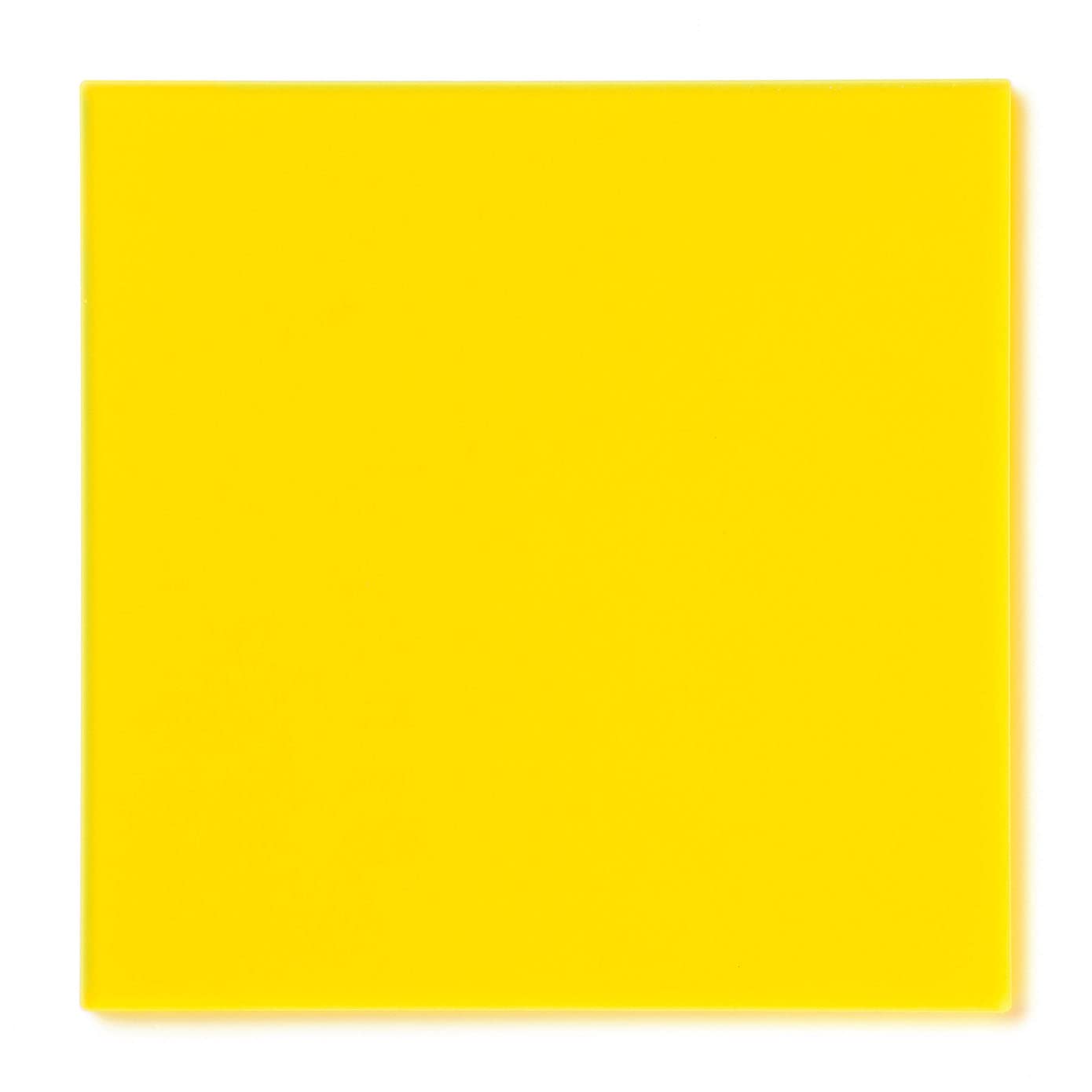 Khush Enterprise Center Acrylic Plexiglass Sheet Laser Cut Sheet for DIY Craft Home Decore Glass Paintings | Rect/Square | 8x12 | Yellow | 3 mm | Pack of 1