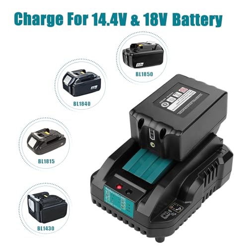 Miniatura 5 de Energup Batería De Repuesto De 18 V 5,0 Ah Cargador, Compatible Con Baterías Makita 14,4 V 18 V Bl1850 Bl1840 Bl1830 Bl1430 Bl1415 Baterías Y Cargador Dc18ra Dc18rc Dc18rd Dc18sf