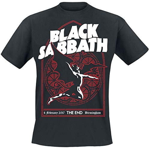 Black Sabbath The End Church Window Hombre Camiseta Negro XXL, 100% algodón, Regular
