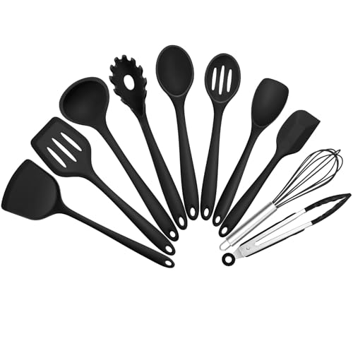 TeamFar Kitchen Cooking Utensils, 10 pcs Silicone Cooking Utensil...