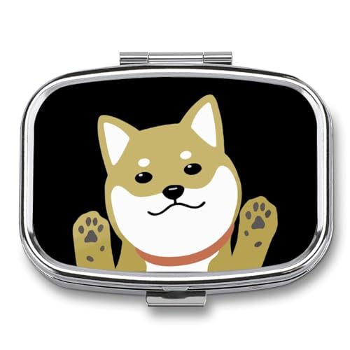 ピルケース 薬ケース 柴犬 グレー Dog 可愛い 犬 小物入れパーツボックス携帯サプリメントケース 薬入れ 薬箱 コンパクト 金属 持ち運びに便利 小型 薄型 飲み忘れ防止 薬収納ケース サプリケース ガムケース くすりいれケース ドラッグ箱 ミニ薬箱