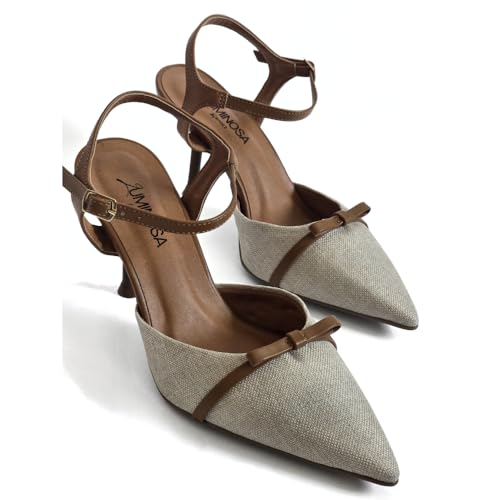 LUMINOSA Women’s Pointed-Toe Heeled Slingbacks