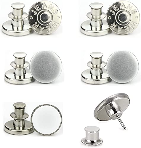 Lot de 6 Boutons pour Jeans, épingles à boutons réglables, resserrez la taille du pantalon, épingles instantanées pour pantalons, installation simple, réutilisables Cover