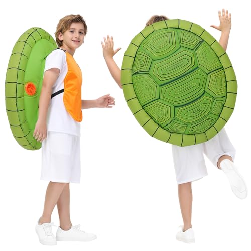 Poptrend Costume de tortue gonflable pour adulte, costume d'Halloween pour homme et femme, costume de fête amusante (enfants)