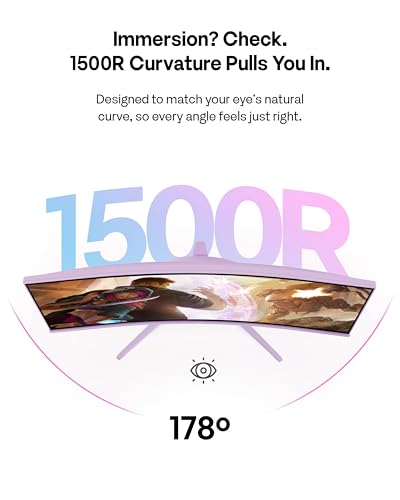 Image of Pixio PXC248 Wave Purple 24 inch 200Hz Refresh Rate FHD 1080p Resolution 1500R Curve Fast VA Panel 1ms GTG Response Time Adaptive Sync HDR Curved Gaming Monitor