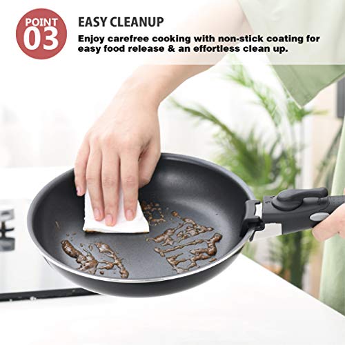 Abizoe 12 Piece Non-Stick Cookware Set Non-Stick Pans And Pots With Removable Handles, Space Efficient Excellent For Rvs And Compact Kitchen (Black 12 Pieces) #TOP4