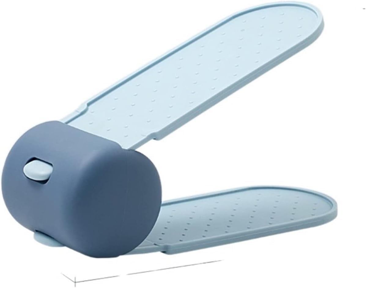 Shoe Slots, 10pcs Shoe Holder New Rack Organizer Adjustable Storage Stand Shelf Space Saving(Blue)