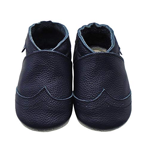 Mejale Baby Shoes Soft Sole Leather Crawling Moccasins Infant Toddler Crib Slippers2