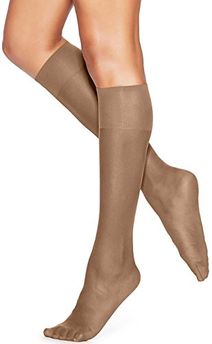 Hanes Women's Silk Reflections 2-Pack Knee High Sandalfoot