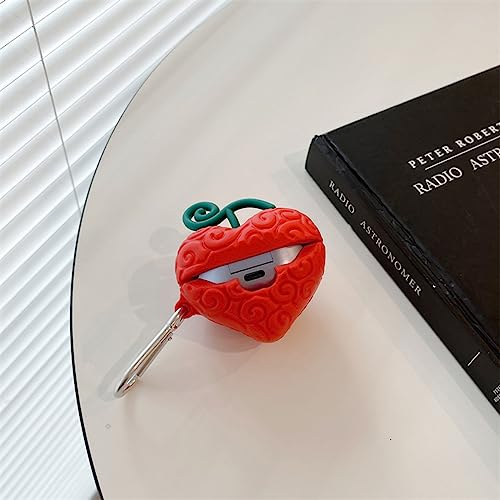 Image of for Samsung Galaxy Buds 2 Pro /Pro /2 /Live /FE Cover, Cute Popular Cartoon Devil Fruit Shape Silicone Headphone Case with Hook (Love Heart)