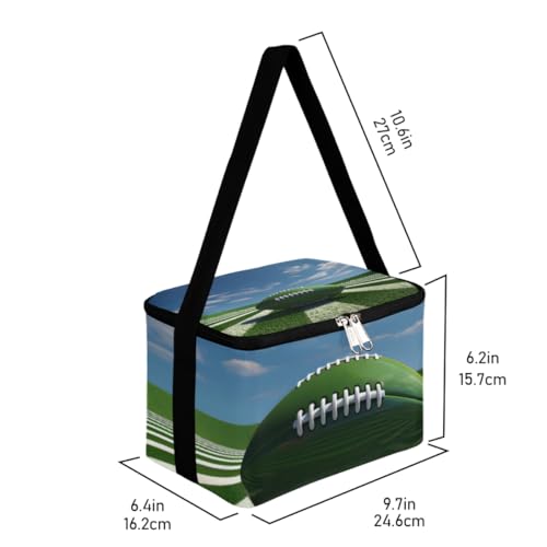 GzLeyigou Lunch Bags for Women Men 9 Cans,Sport Ball Rugby Hot & Cold Food Delivery Bag Insulated Grocery Bag Insulated Lunch Box Cooler Bag for Office Work Picnic Beach