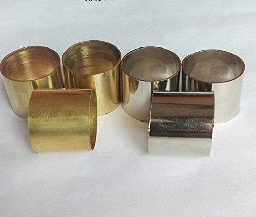 Gift Lot of 6 Solid Brass & Silver Ferrules Collars Ring Shaft Walking Stick-Spare Part Accessories for Wooden Sticks-Walking Cane