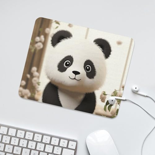 Tapis de souris carré panda ultra fin pour ordinateur portable