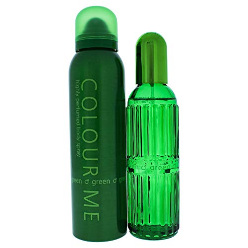 Colour Me Green by Milton-Lloyd for Men - 2 Pc Gift Set 3oz EDT Spray, 5.1oz Body Spray