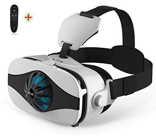 VR Headset Compatible for iPhone and Android Phone ,3D Virtual Reality VR Glasses With blue light, fan Viewer for TV,Movies & Video Games IMAX, Support 4.0-6.3Large Screen Smartphone.