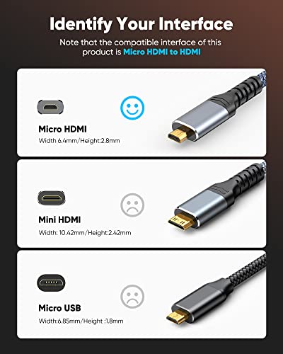 Highwings HW-MICRO HD MM-WW-10FT-G 4K Micro Hdmi To Hdmi Cable 10 Ft thumb #2