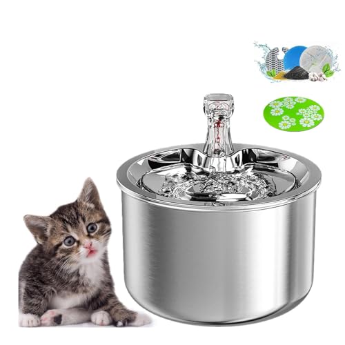 Fuente para gatos de acero inoxidable REUset 2L miniatura 1