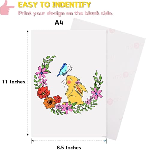Image of HTVRONT Heat Transfer Paper for T Shirts - 6 Pack Printable Heat Transfer Vinyl 8.5 inch X 11 inch - Wash Durable Iron on Transfer Paper for Inkjet Printer