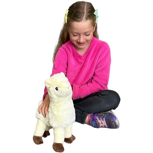 Deluxe Paws Plush Cuddly Soft Eco Toys 100% Recycled (Llama), Beige, 9.8 Inches - Image 3