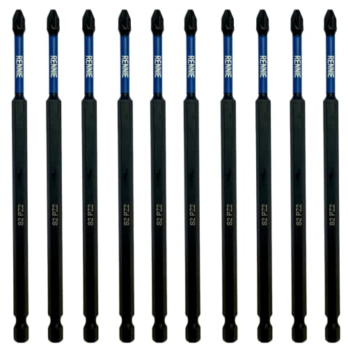 Rennie Tools PZ2 - Juego de puntas de destornillador de impacto (10 unidades, 150 mm de largo, 10 unidades) Cover