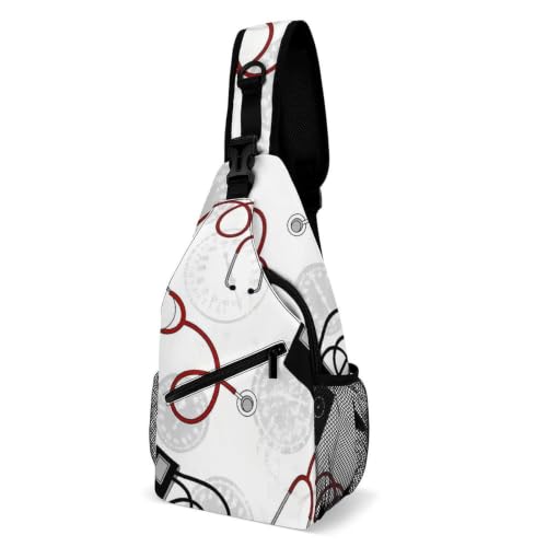 VDSFVFVNE Calling All Nurses Blood Pressure White Shoulder Chest Bag