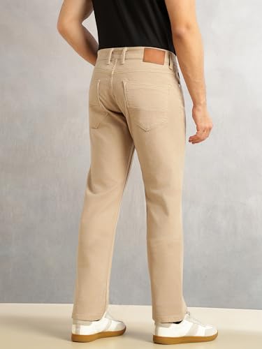 Image of Thomas Scott Men's Cricket Club Collection Straight Fit Stretchable Jeans | Mid-Rise Light Shade Denim | Clean Look | 5 Pocket Design
