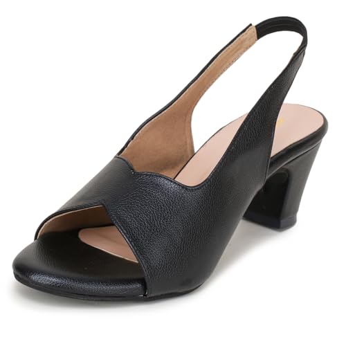 Image of TRASE Ankle Strap Pointed Toe Block Heel Pumps Sandals For Women| Fashionable Sandals, Office, Party and Formal Occasions | Light weight, Soft Footbed, Comfortable & Stylish - (47067)
